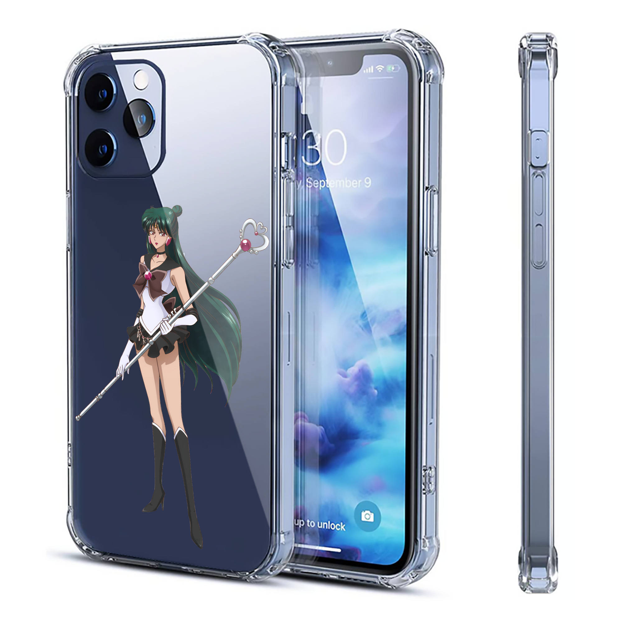 （画像用） 美少女戦士セーラームーン 冥王せつな Sailor Moon Meiou Setsuna 【iPhone 12シリーズ対応】透明スマホケース（クリアソフトケース）